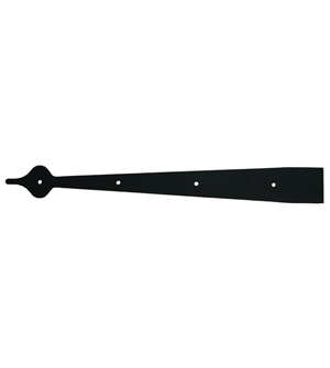 14 Inch Spear Tip Smooth Iron Dummy Strap Hinge, Acorn AIBBP